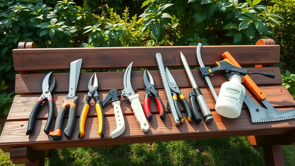 pruning tools for summer tree pruning clean sharp organized garden