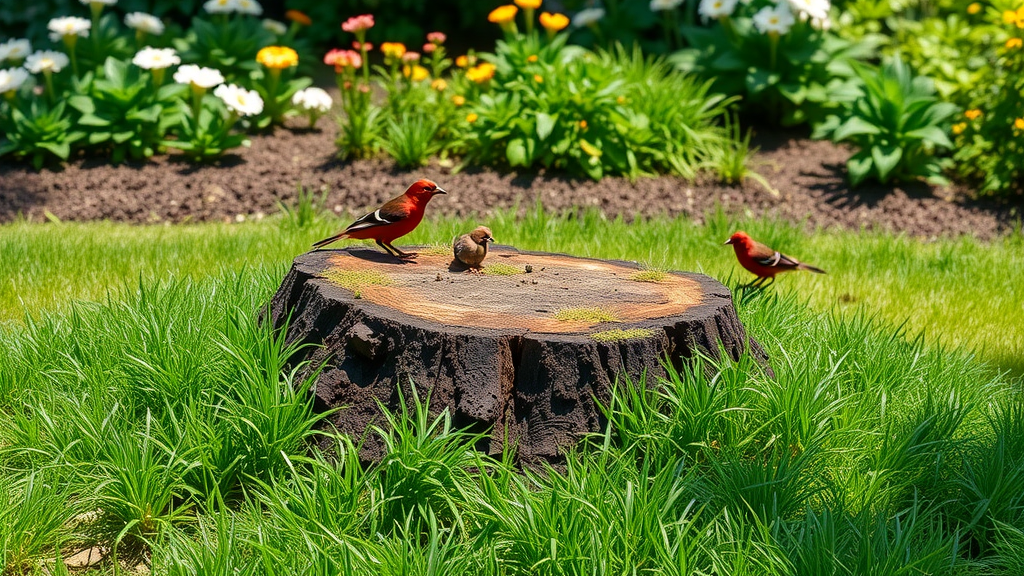 lush garden patch healthy soil after stump grinding