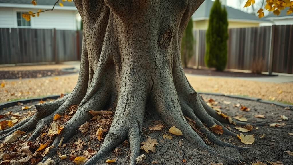 summer tree care mistakes wilting tree incorrect mulching dry cracked soil unhealthy roots warning signs