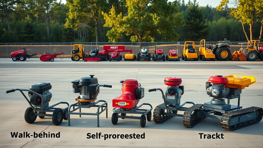 variety of stump grinders walk-behind self-propelled track types comparison outdoor equipment