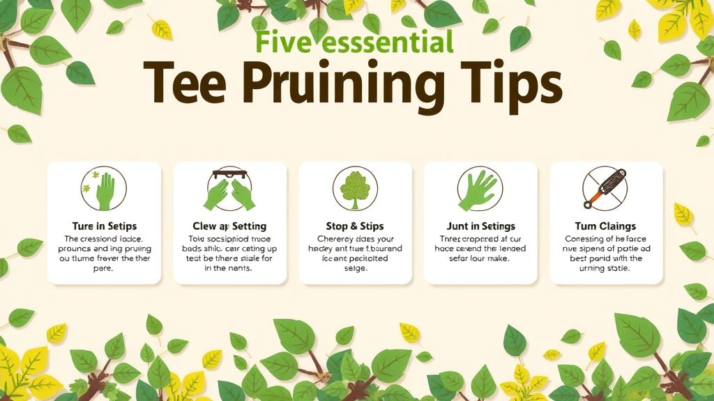 infographic illustrating five essential tree pruning rules - pruning and trimming