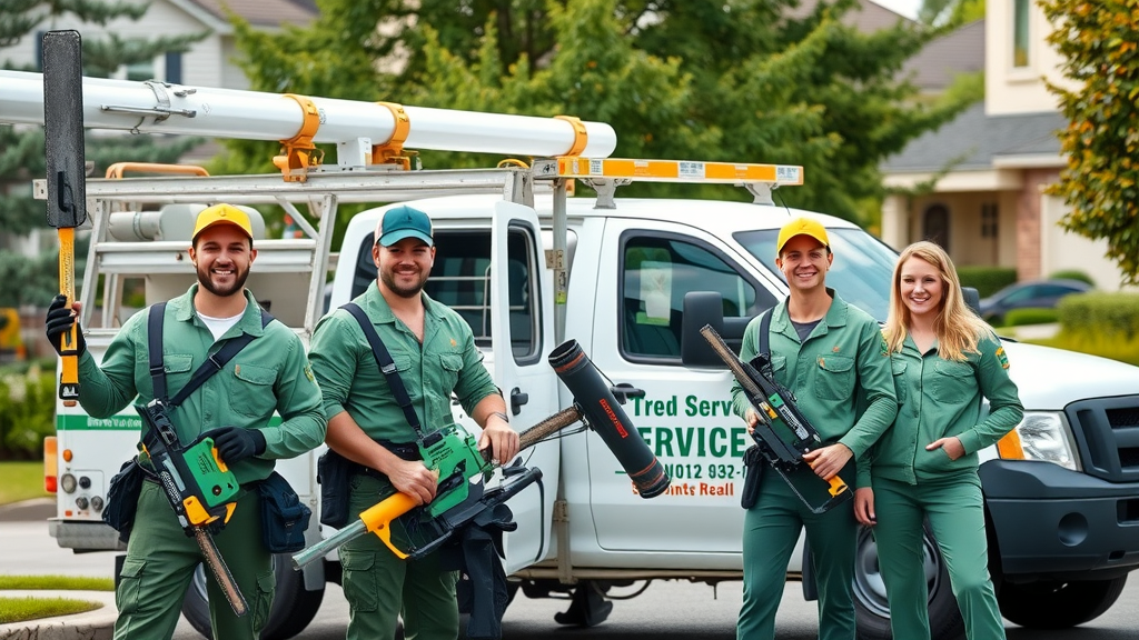 Professional tree service team providing expert summer pruning and tree care to local fruit trees