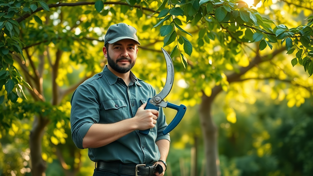 summer pruning tools lush healthy trees professional gardener bypass pruner clean steel blade vibrant garden