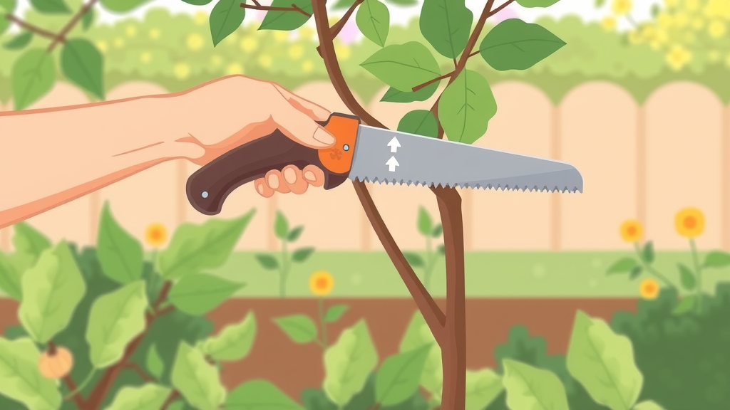 tree pruning techniques illustrated guide showing proper pruning cut with hand saw and branch collar