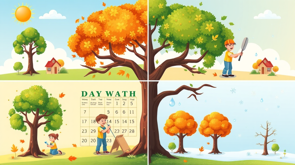 seasonal tree fertilization summer calendar care intervals spring summer fall winter