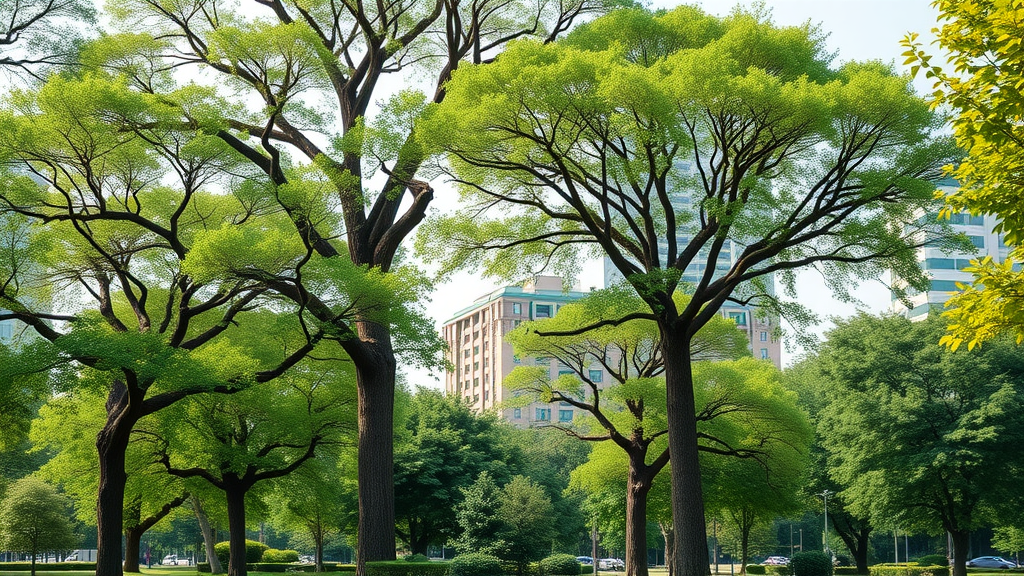 Diverse lineup of healthy tree species resistant to stress; ideal for urban and suburban yards