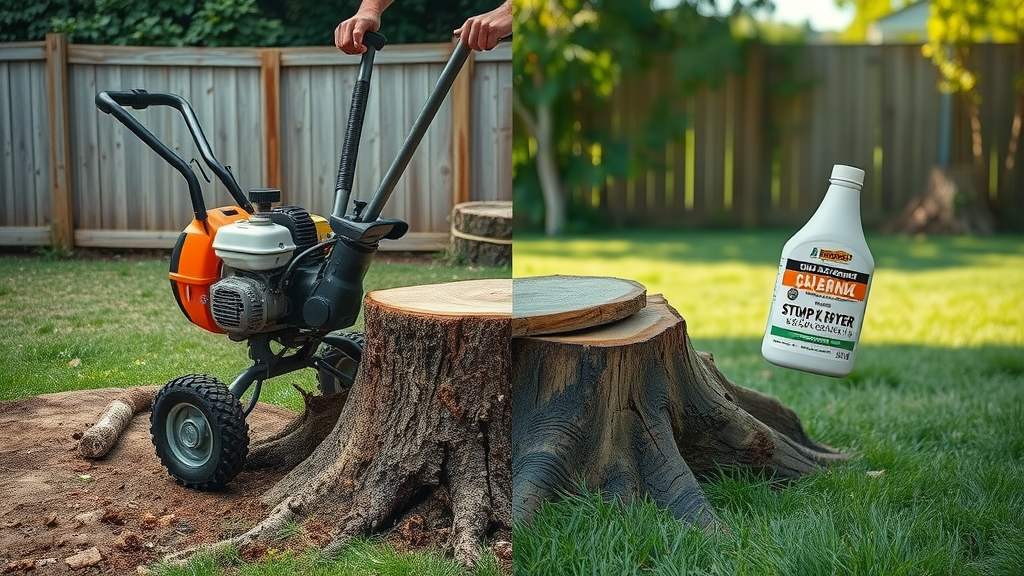 stump grinder vs chemical remover stump grinding comparison